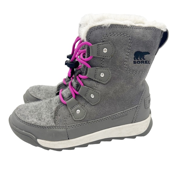 Sorel Waterproof Insulated Explorer Quarry Bright Lavender Youth Girls Boot 1Y - Picture 1 of 8